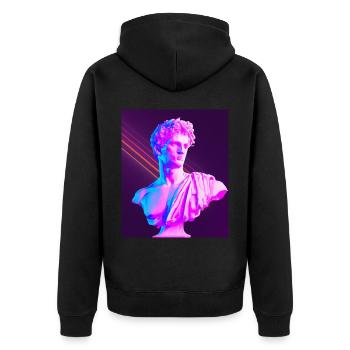 Vaporwave Statue Buste romain - Veste à capuche bio Premium Unisexe - noir - Dos - Nico (187cm)
