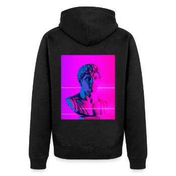 Vaporwave Statue Buste romain - Veste à capuche bio Premium Unisexe - noir - Dos - Nico (187cm)