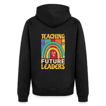 Primary School Teacher Kindergarten Educator - Unisex Premium Organic Zip Hoodie - black - Back - Nico (187cm)