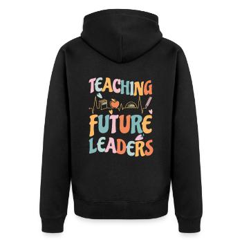 Enseignante au primaire Éducatrice de maternelle - Veste à capuche bio Premium Unisexe - noir - Dos - Nico (187cm)