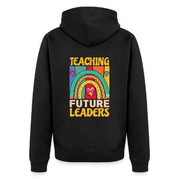 Primary School Teacher Kindergarten Educator - Unisex Premium Organic Zip Hoodie - black - Back - Nico (187cm)