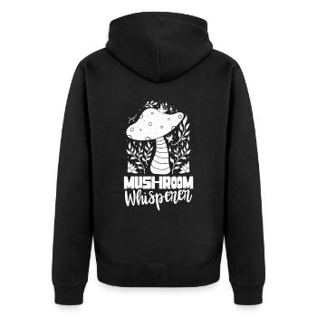 Mushroom Whisperer Mushroom Mushroom Picker - Unisex Premium Organic Zip Hoodie - black - Back - Nico (187cm)