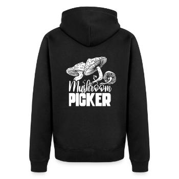 Mushroom pickers Mushroom pickers Mushroom pickers - Unisex Premium Organic Zip Hoodie - black - Back - Nico (187cm)