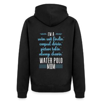 Water Polo Mom I'm A Swim Suit - Unisex Premium Bio Zip Hoodie - Schwarz - Hinten - Nico (187cm)