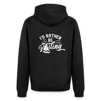 I would rather sail sailor captain sailboat - Unisex Premium Organic Zip Hoodie - black - Back - Nico (187cm)