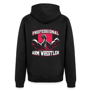 Bras de fer professionnel - Bras de fer - Veste à capuche bio Premium Unisexe - noir - Dos - Nico (187cm)