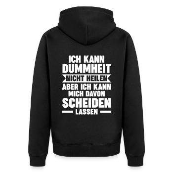 Scheidungsparty Geschieden Scheidung - Unisex Premium Bio Zip Hoodie - Schwarz - Hinten - Nico (187cm)