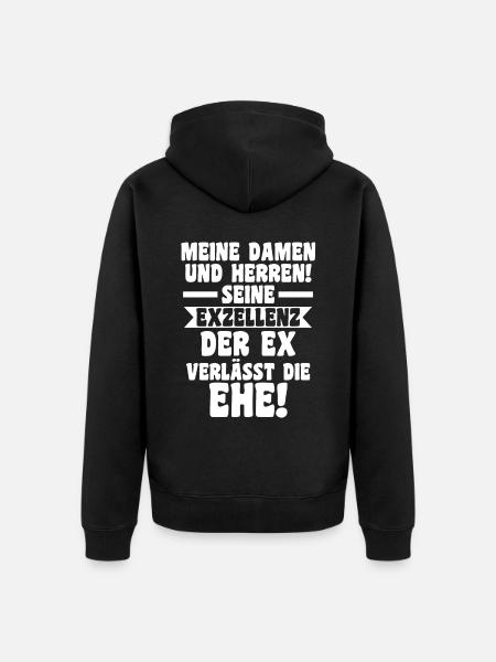 Geschieden Scheidung Scheidungsparty - Unisex Premium Bio Zip Hoodie - Schwarz