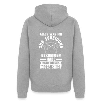 Scheidungsparty Geschieden Scheidung - Unisex Premium Bio Zip Hoodie - Grau meliert - Hinten - Nico (187cm)