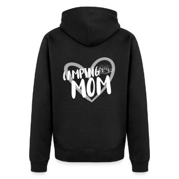 Camping Zelten Wohnmobil - Unisex Premium Bio Zip Hoodie - Schwarz - Hinten - Nico (187cm)