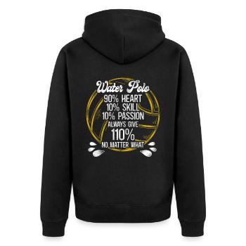 Water Polo Vintage Water Polo 90% - Unisex Premium Bio Zip Hoodie - Schwarz - Hinten - Nico (187cm)