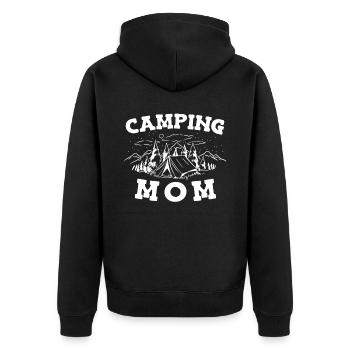 Camping Zelten Wohnmobil - Unisex Premium Bio Zip Hoodie - Schwarz - Hinten - Nico (187cm)