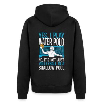 Water Polo Yes, I Play Water Polo - Unisex Premium Organic Zip Hoodie - black - Back - Nico (187cm)