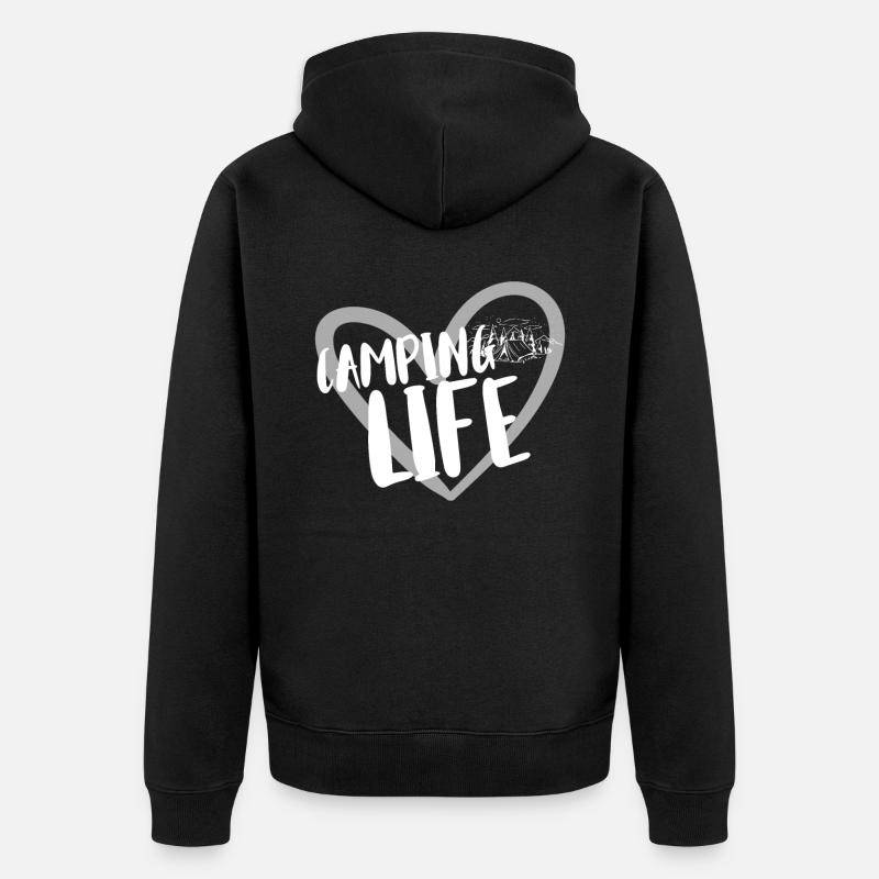 Camping Camping Camping-car - Veste à capuche bio Premium Unisexe - noir