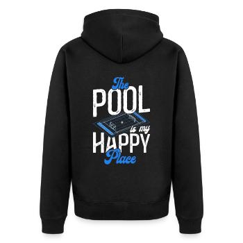 Water Polo The Pool Is My Happy - Unisex Premium Organic Zip Hoodie - black - Back - Nico (187cm)