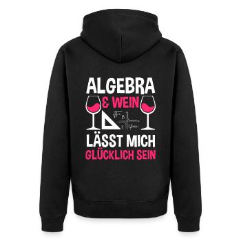 Mathematik Wein Mathe Rechnen Algebra - Unisex Premium Bio Zip Hoodie - Schwarz - Hinten - Nico (187cm)