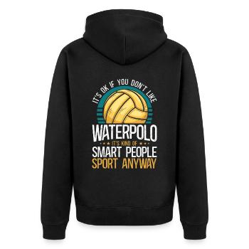 Water Polo Vintage It's Ok If You - Unisex Premium Bio Zip Hoodie - Schwarz - Hinten - Nico (187cm)
