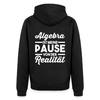 Mathematik Mathe Rechnen Algebra - Unisex Premium Bio Zip Hoodie - Schwarz - Hinten - Nico (187cm)