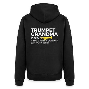 Trumpet Musician Brass Music - Unisex Premium Organic Zip Hoodie - black - Back - Nico (187cm)