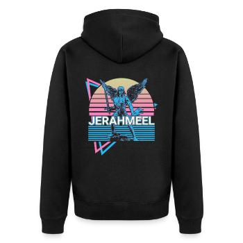 Jerahmeel Saint Jerahmeel Archange Rétro - Veste à capuche bio Premium Unisexe - noir - Dos - Nico (187cm)