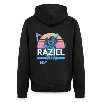 Raziel Archange Mythologie hébraïque Ret juif - Veste à capuche bio Premium Unisexe - noir - Dos - Nico (187cm)