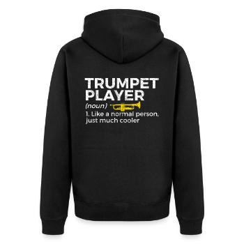 Trumpet Musician Brass Music - Unisex Premium Organic Zip Hoodie - black - Back - Nico (187cm)