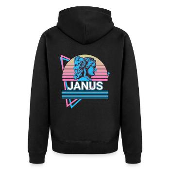 Janus God Ancient Greek Greek mythology Re - Unisex Premium Organic Zip Hoodie - black - Back - Nico (187cm)