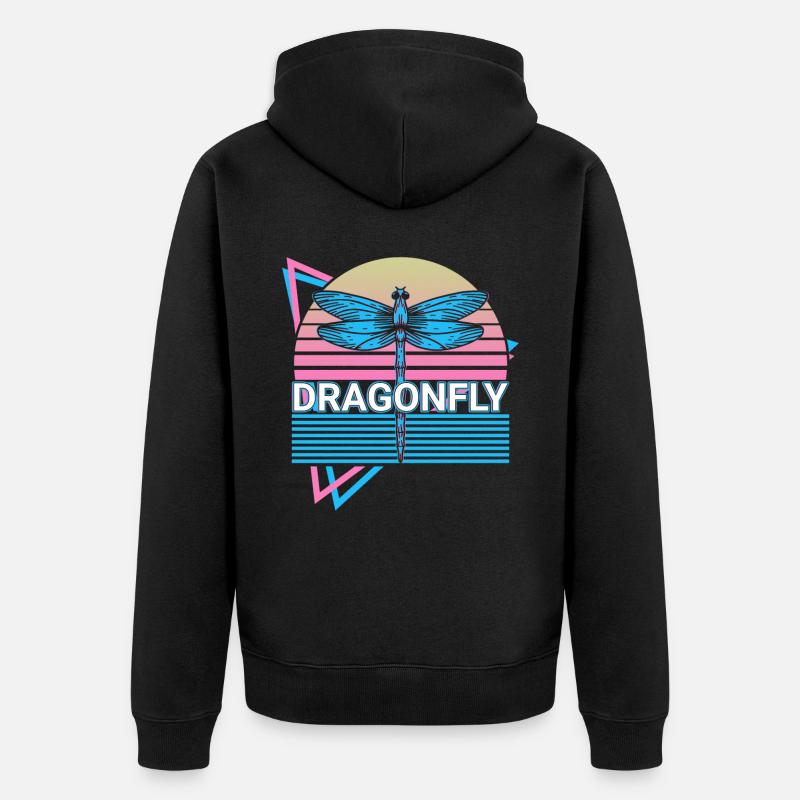 Libellule Libellule Rétro - Veste à capuche bio Premium Unisexe - noir