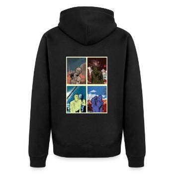 Zombie Halloween Gruselig - Unisex Premium Bio Zip Hoodie - Schwarz - Hinten - Nico (187cm)