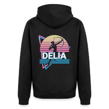 Delia Göttin Antike Griechisch Griechische Mytholo - Unisex Premium Bio Zip Hoodie - Schwarz - Hinten - Nico (187cm)