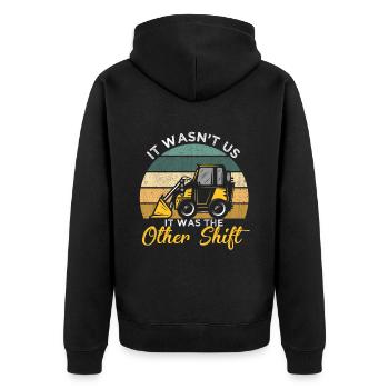Wir waren es nicht, es waren die Anderen - Unisex Premium Bio Zip Hoodie - Schwarz - Hinten - Nico (187cm)