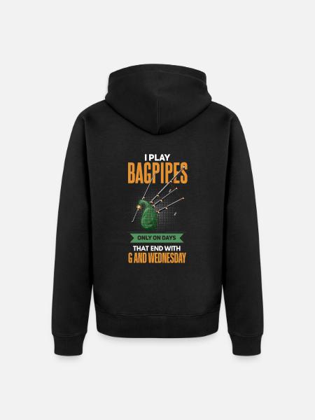 Lustiges Dudelsackspieler Musiker Design - Unisex Premium Bio Zip Hoodie - Schwarz