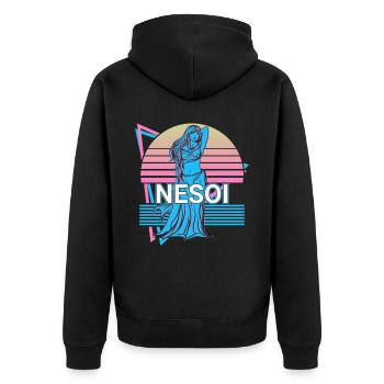 Déesse Nesoi Mythologie grecque antique - Veste à capuche bio Premium Unisexe - noir - Dos - Nico (187cm)