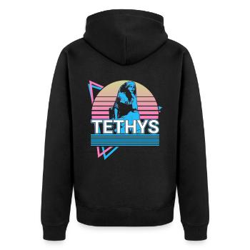 Déesse Téthys Mythologie grecque antique - Veste à capuche bio Premium Unisexe - noir - Dos - Nico (187cm)