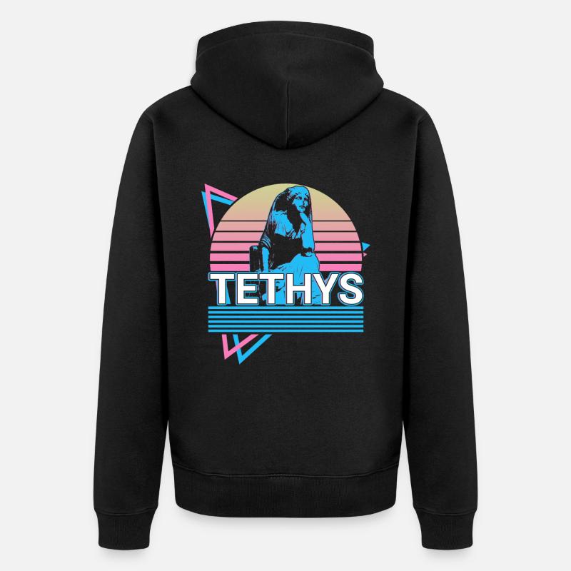 Déesse Téthys Mythologie grecque antique - Veste à capuche bio Premium Unisexe - noir