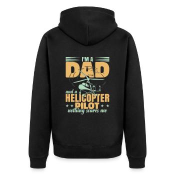 Papa pilote d’hélicoptère - Veste à capuche bio Premium Unisexe - noir - Dos - Nico (187cm)