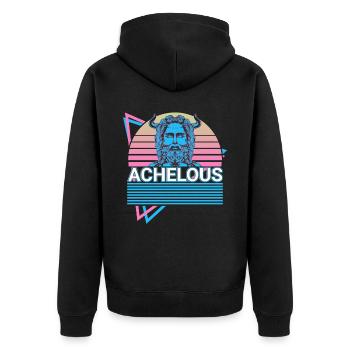 Achelous griechischer Gott Antike griechische Myth - Unisex Premium Bio Zip Hoodie - Schwarz - Hinten - Nico (187cm)