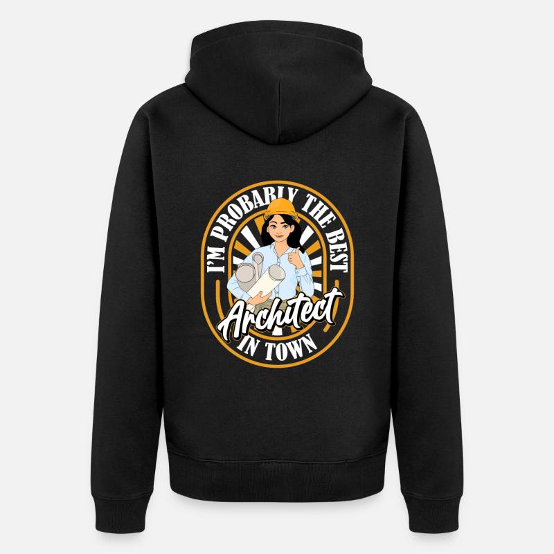 Architecture d’architecte drôle - Veste à capuche bio Premium Unisexe - noir