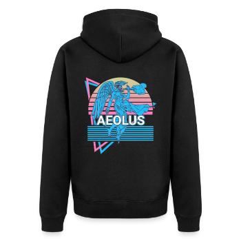 Éole, dieu du vent, mythologie grecque ancienne - Veste à capuche bio Premium Unisexe - noir - Dos - Nico (187cm)
