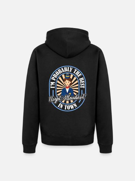 Flight attendant stewardess funny - Unisex Premium Organic Zip Hoodie - black
