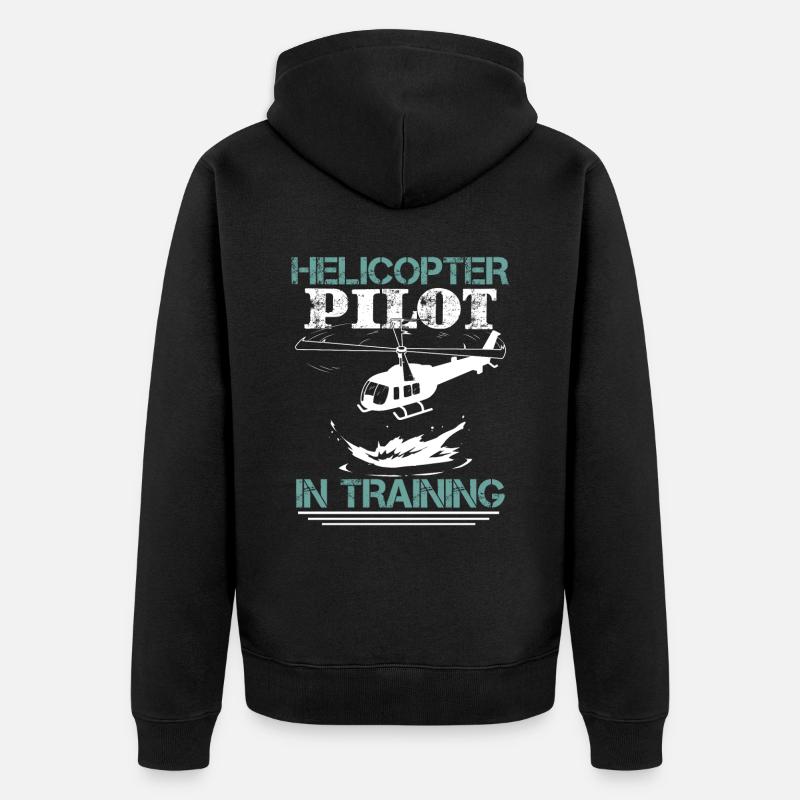 Drôle de pilote d’hélicoptère - Veste à capuche bio Premium Unisexe - noir