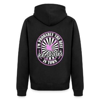 Schlittschuhlaufen Witzig - Unisex Premium Bio Zip Hoodie - Schwarz - Hinten - Nico (187cm)