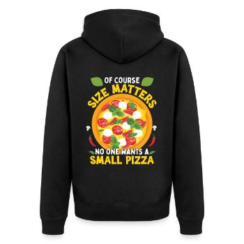Lustiger Pizzaliebhaber Humor - Unisex Premium Bio Zip Hoodie - Schwarz - Hinten - Nico (187cm)