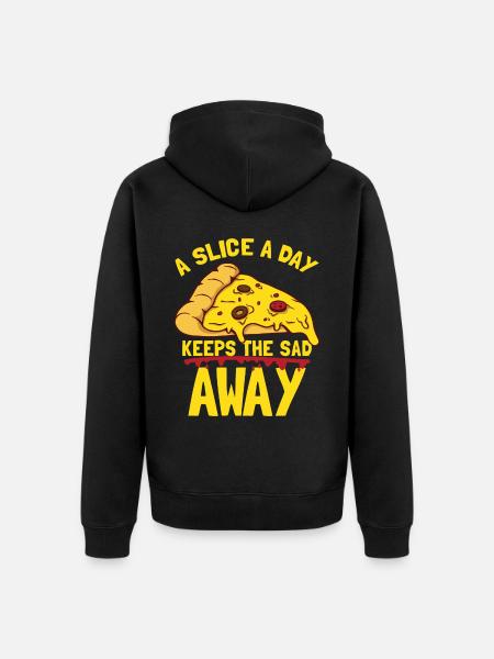 Funny Pizza Quote - Unisex Premium Organic Zip Hoodie - black