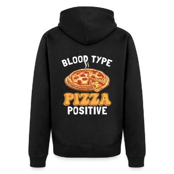 Blood Type Pizza Positive - Unisex Premium Organic Zip Hoodie - black - Back - Nico (187cm)