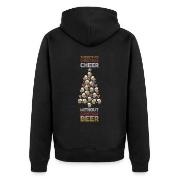 Christmas Beer Weihnachtsessen Geschenk - Unisex Premium Bio Zip Hoodie - Schwarz - Hinten - Nico (187cm)