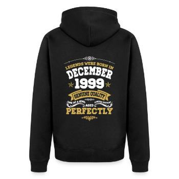 Millésime parfaitement vieilli décembre 1999 - Veste à capuche bio Premium Unisexe - noir - Dos - Nico (187cm)