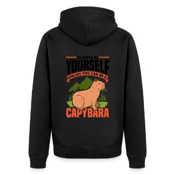 Citation amusante de rongeur capybara - Veste à capuche bio Premium Unisexe - noir - Dos - Nico (187cm)