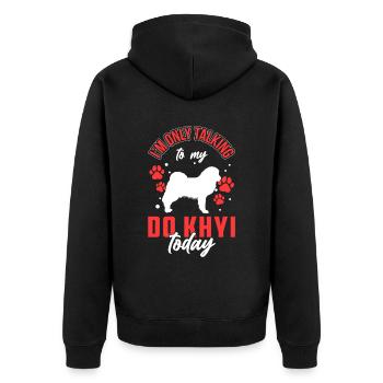 Parlez seulement à Do Khyi Tibetmastiff Tibetan Dane - Veste à capuche bio Premium Unisexe - noir - Dos - Nico (187cm)