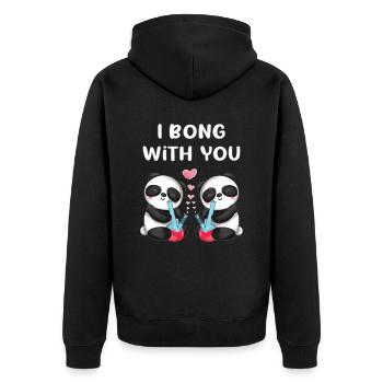 I bong with you in love panda bears cute - Unisex Premium Organic Zip Hoodie - black - Back - Nico (187cm)